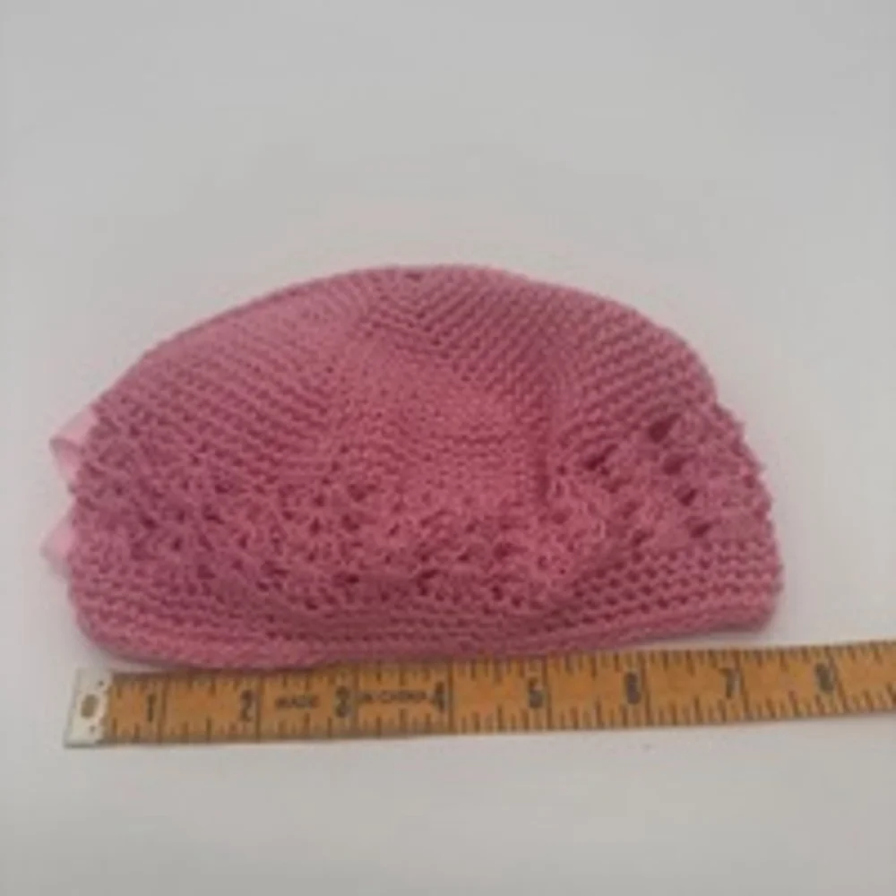 Handmade Baby Hat Pink with Minnie Mouse Bow